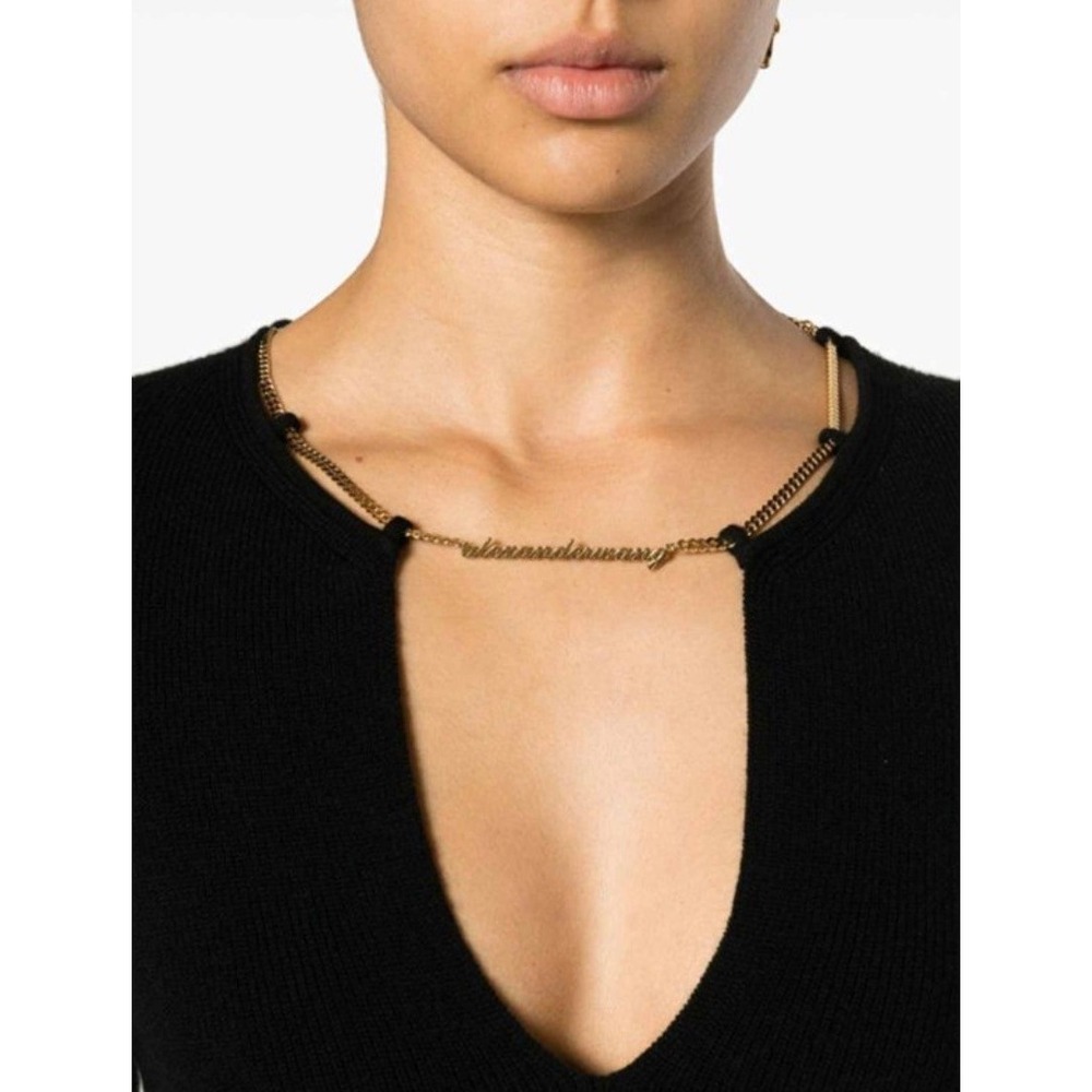 Alexander Wang Gold Nameplate Chain Sweater